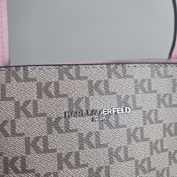 Karl Lagerfeld Gray and Pink Women's Tote Bag - Picture 2 of 5